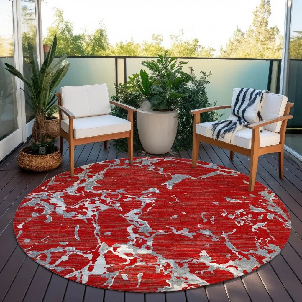 Oceana Red Washable Indoor-Outdoor Rug-Outdoor Rugs-LOOMLAN Rugs-LOOMLAN