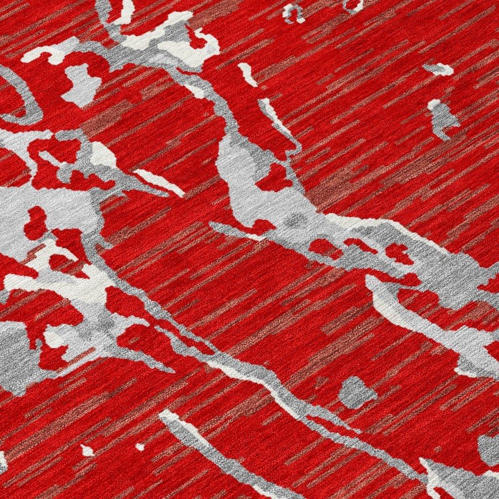 Oceana Red Washable Indoor-Outdoor Rug-Outdoor Rugs-LOOMLAN Rugs-LOOMLAN