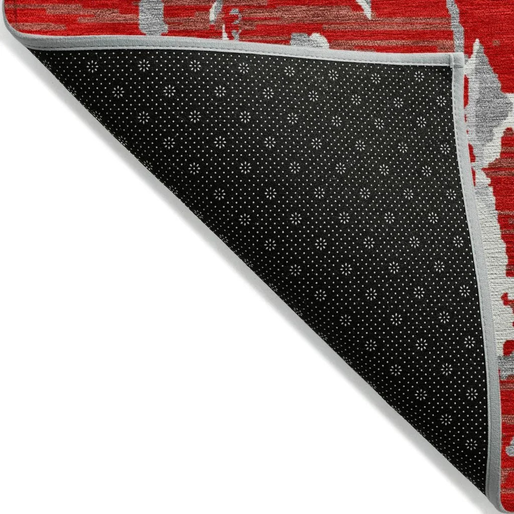 Oceana Red Washable Indoor-Outdoor Rug-Outdoor Rugs-LOOMLAN Rugs-LOOMLAN