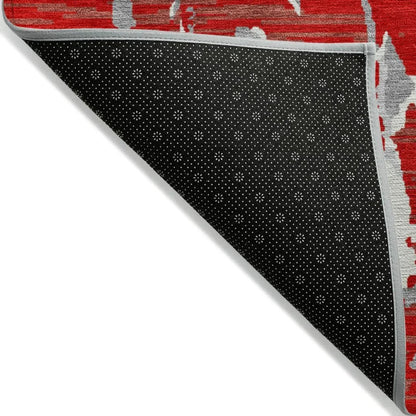 Oceana Red Washable Indoor-Outdoor Rug-Outdoor Rugs-LOOMLAN Rugs-LOOMLAN