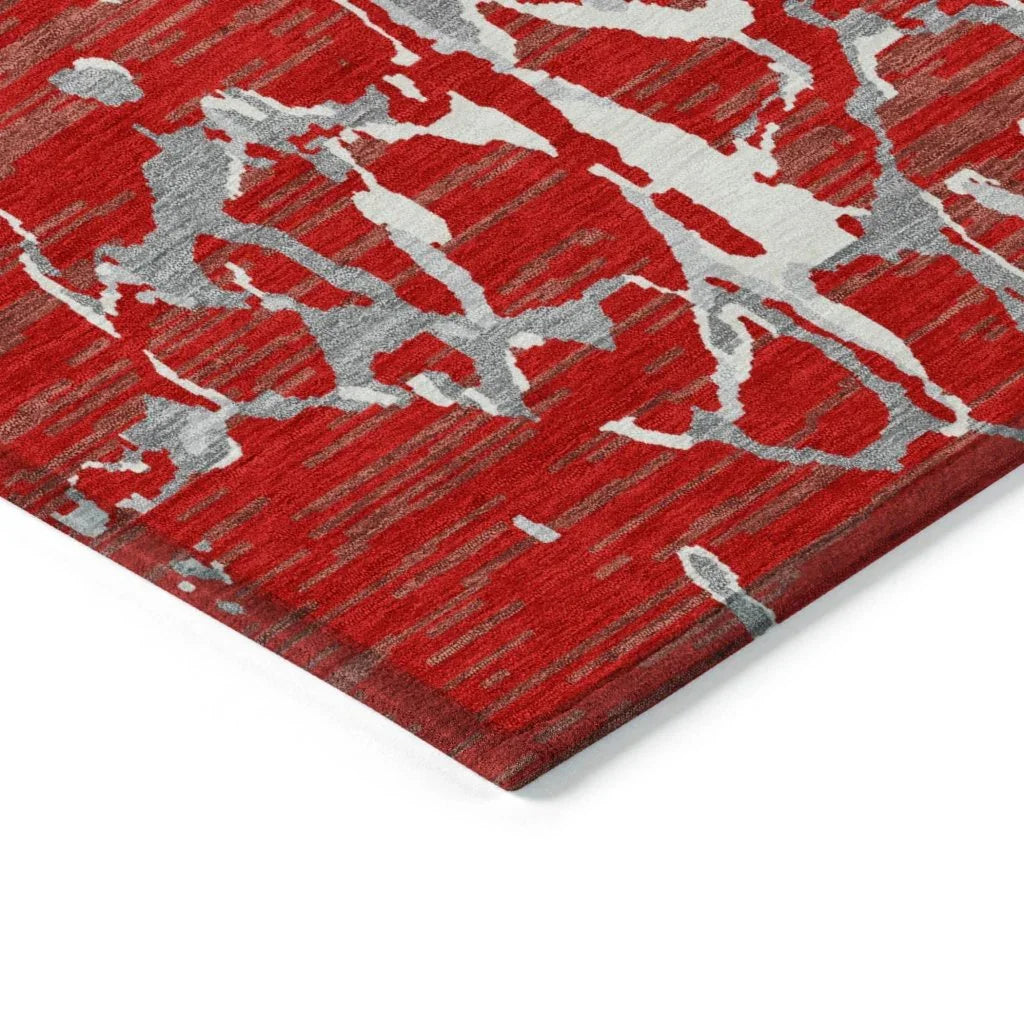 Oceana Red Washable Indoor-Outdoor Rug-Outdoor Rugs-LOOMLAN Rugs-LOOMLAN