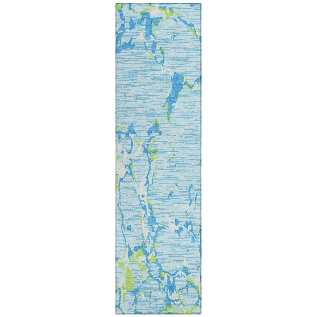 Oceana Sky Washable Indoor-Outdoor Rug-Outdoor Rugs-LOOMLAN Rugs-2'3" x 7'6"-LOOMLAN