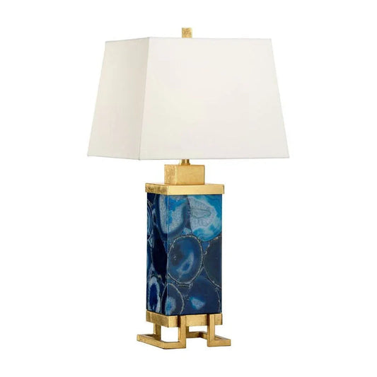 Oceans Blue Agate Gold Leaf Finish Table Lamp - LOOMLAN - Wildwood - Table Lamps