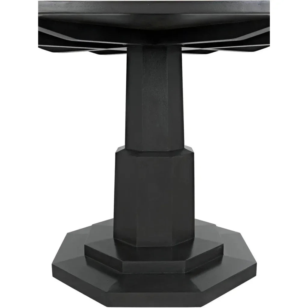 Octagon Wood Black Geometric Dining Table-Dining Tables-Noir-LOOMLAN