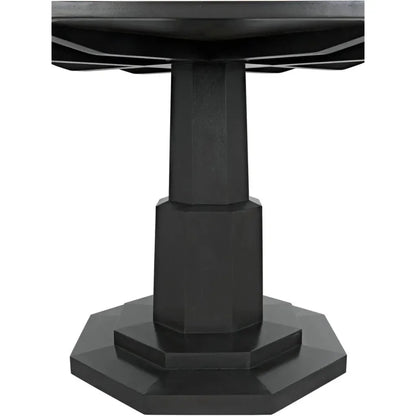 Octagon Wood Black Geometric Dining Table-Dining Tables-Noir-LOOMLAN