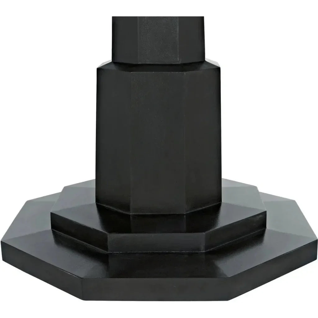 Octagon Wood Black Geometric Dining Table-Dining Tables-Noir-LOOMLAN