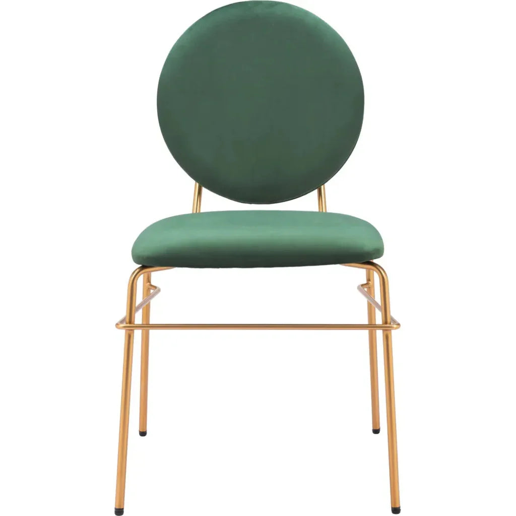 Odessa Green & Gold Armless Dining Chair 2PC - LOOMLAN - Zuo Modern - Dining Chairs