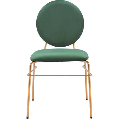 Odessa Green & Gold Armless Dining Chair 2PC - LOOMLAN - Zuo Modern - Dining Chairs