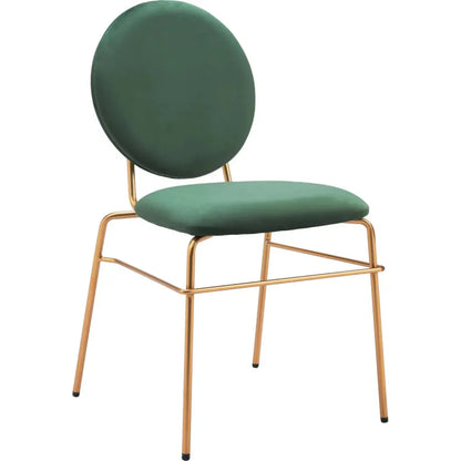 Odessa Green & Gold Armless Dining Chair 2PC - LOOMLAN - Zuo Modern - Dining Chairs
