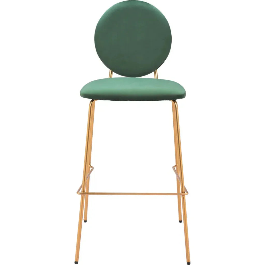 Odessa Green and Gold Barstool (Set of 2) - LOOMLAN - Zuo Modern - Bar Stools