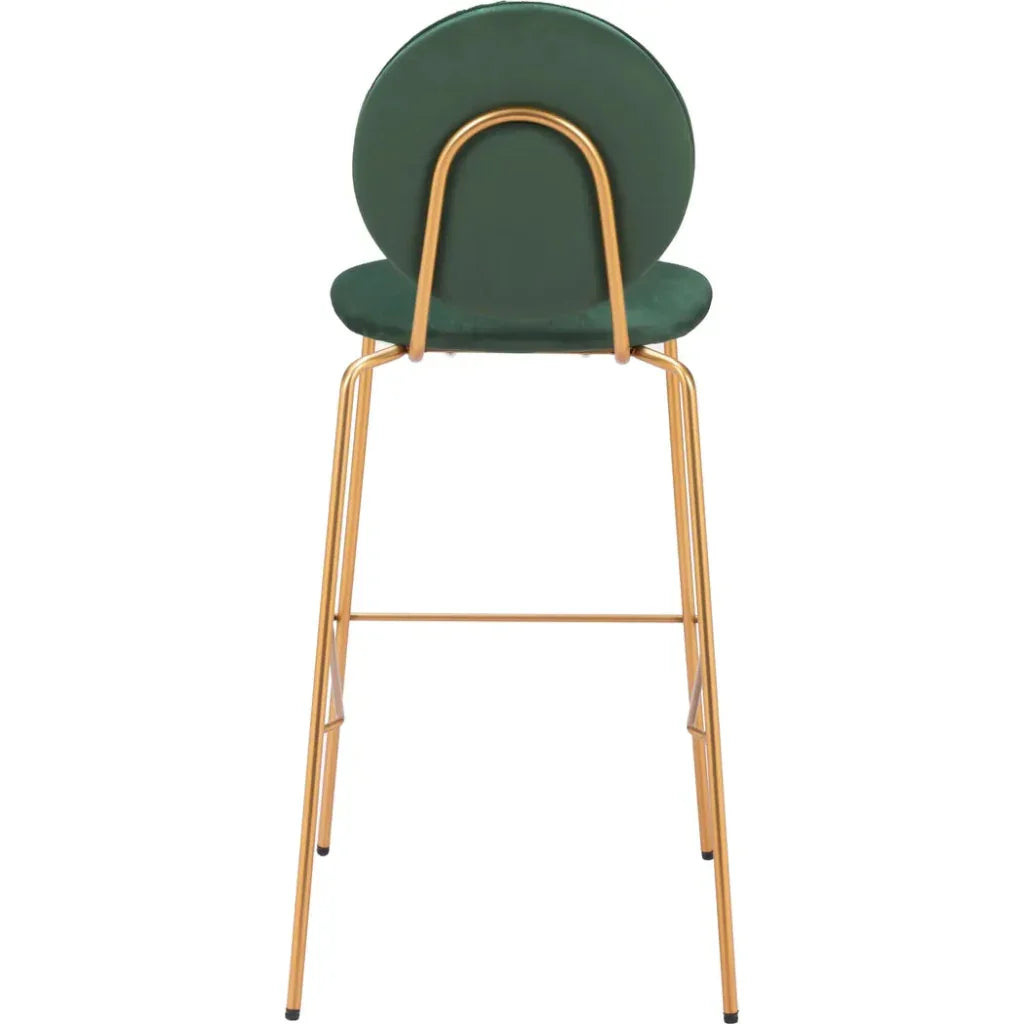 Odessa Green and Gold Barstool (Set of 2) - LOOMLAN - Zuo Modern - Bar Stools