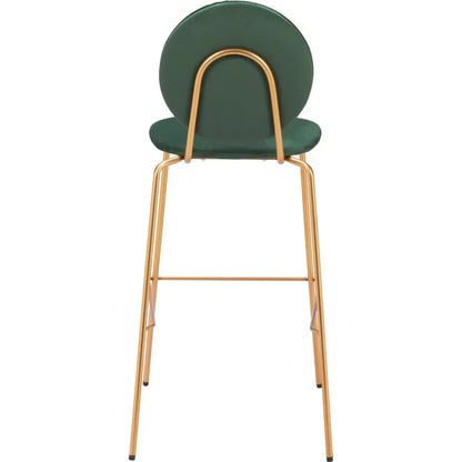 Odessa Green and Gold Barstool (Set of 2) - LOOMLAN - Zuo Modern - Bar Stools