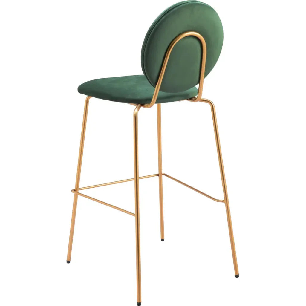 Odessa Green and Gold Barstool (Set of 2) - LOOMLAN - Zuo Modern - Bar Stools