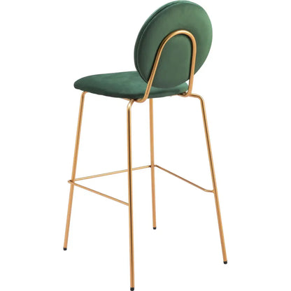 Odessa Green and Gold Barstool (Set of 2) - LOOMLAN - Zuo Modern - Bar Stools