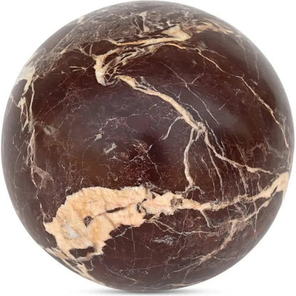 Odessa Sphere Red Levanto Marble Tabletop Accent - LOOMLAN - Moe's Home - Statues & Sculptures