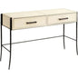 Off White Full Grain Leather Console Table Nevado - LOOMLAN - Jamie Young - Console Tables