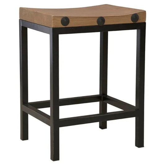 Old World Wood Top Counter Stool