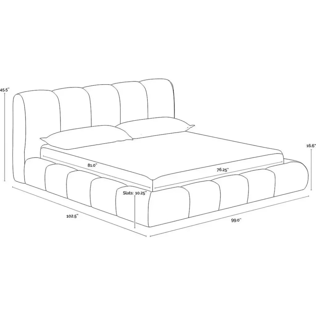 Olena Fabric Luxurious Bed - LOOMLAN - SUNPAN - Beds