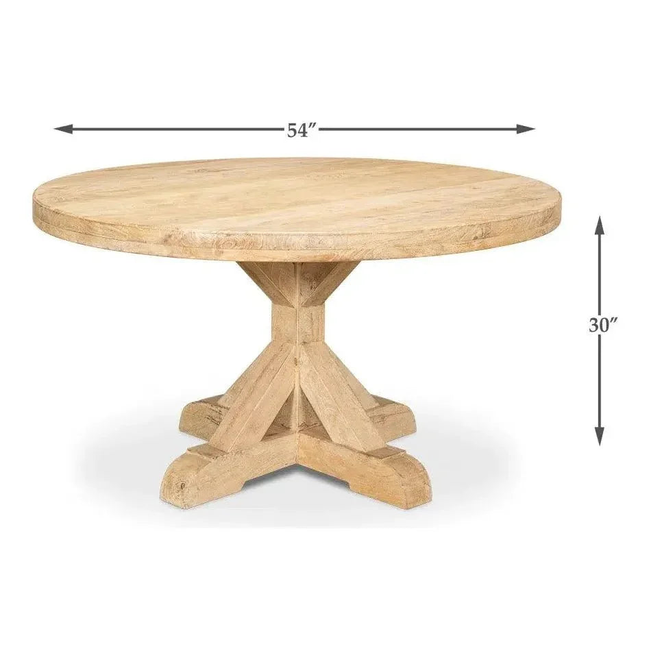 Oleski Round Dining Table Seats 6-Dining Tables-Sarreid-LOOMLAN