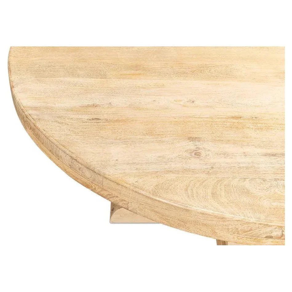 Oleski Round Dining Table Seats 6-Dining Tables-Sarreid-LOOMLAN