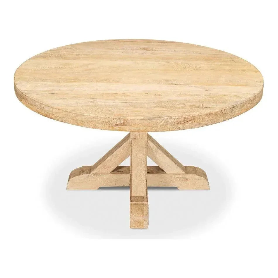 Oleski Round Dining Table Seats 6-Dining Tables-Sarreid-LOOMLAN