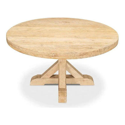 Oleski Round Dining Table Seats 6-Dining Tables-Sarreid-LOOMLAN