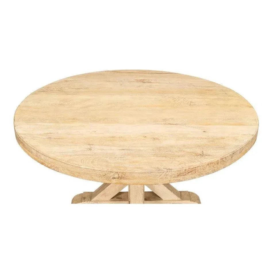 Oleski Round Dining Table Seats 6-Dining Tables-Sarreid-LOOMLAN