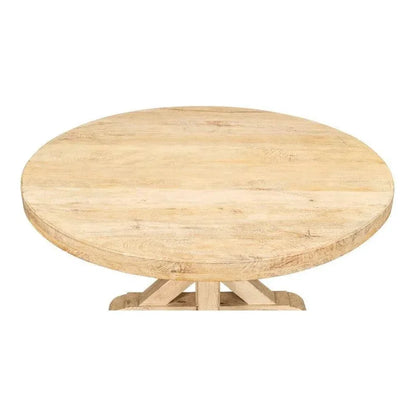 Oleski Round Dining Table Seats 6-Dining Tables-Sarreid-LOOMLAN