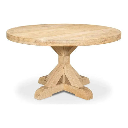 Oleski Round Dining Table Seats 6-Dining Tables-Sarreid-LOOMLAN