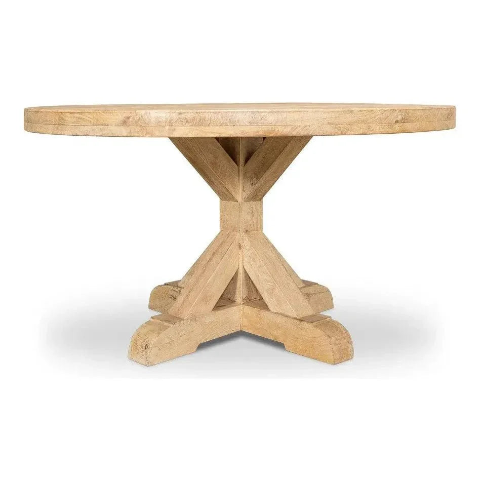 Oleski Round Dining Table Seats 6-Dining Tables-Sarreid-LOOMLAN