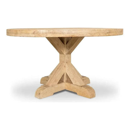 Oleski Round Dining Table Seats 6-Dining Tables-Sarreid-LOOMLAN