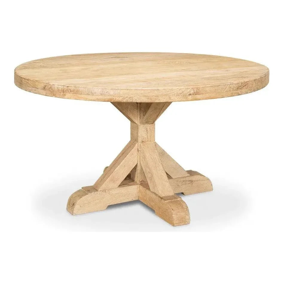 Oleski Round Dining Table Seats 6-Dining Tables-Sarreid-LOOMLAN