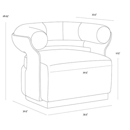 Olida Performance Fabric Swivel Lounge Chair-Lounge Chairs-SUNPAN-LOOMLAN