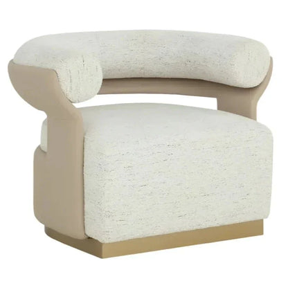 Olida Performance Fabric Swivel Lounge Chair-Lounge Chairs-SUNPAN-Hailey Moon / Napa Beige-LOOMLAN