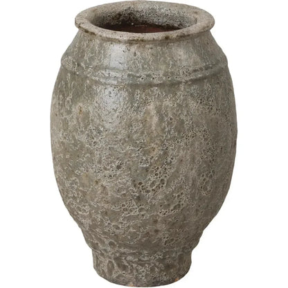 Olive Reef Green Ceramic Round Jar - LOOMLAN - Emissary - Planters