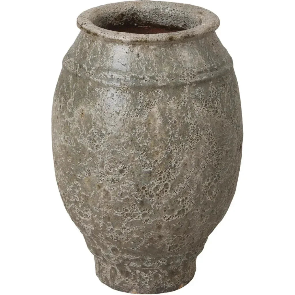 Olive Reef Green Ceramic Round Jar - LOOMLAN - Emissary - Planters