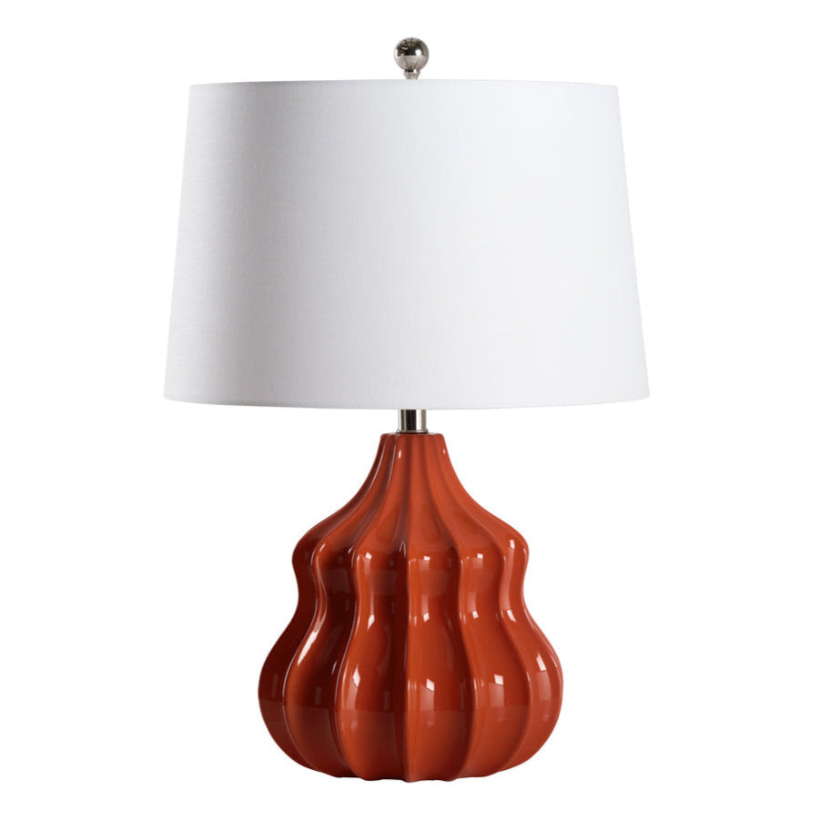 Oliver Fluted Red Ceramic Table Lamp