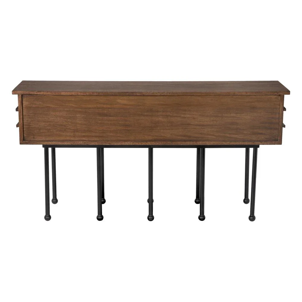 Oliver Steel Base Wooden Console Table - LOOMLAN - Noir - Console Tables