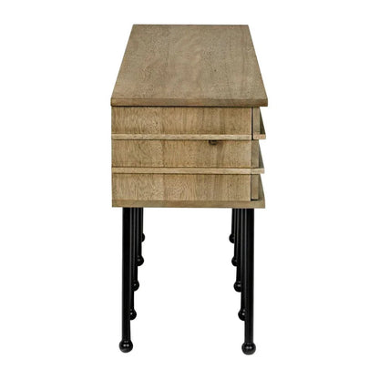 Oliver Steel Base Wooden Console Table - LOOMLAN - Noir - Console Tables