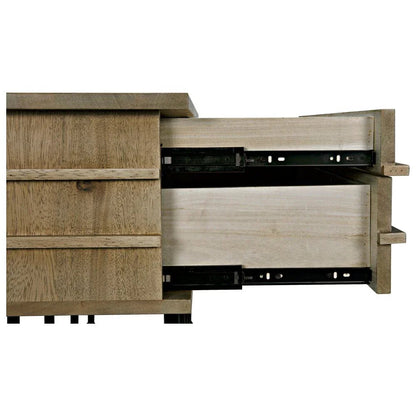 Oliver Steel Base Wooden Console Table - LOOMLAN - Noir - Console Tables