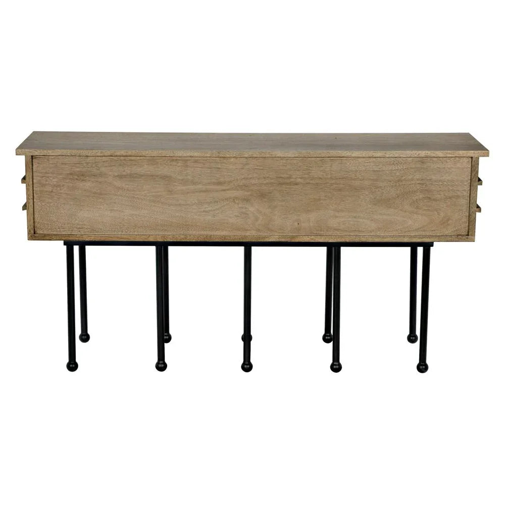 Oliver Steel Base Wooden Console Table - LOOMLAN - Noir - Console Tables