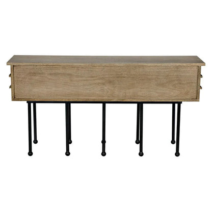 Oliver Steel Base Wooden Console Table - LOOMLAN - Noir - Console Tables