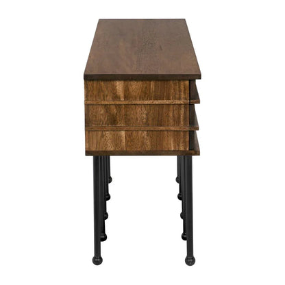 Oliver Steel Base Wooden Console Table - LOOMLAN - Noir - Console Tables