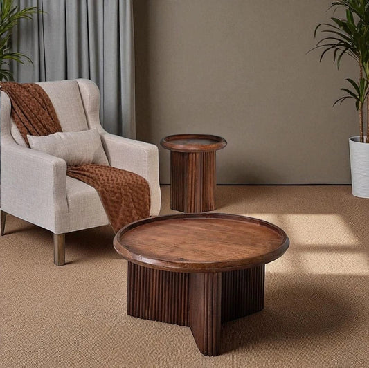 Olmira Wooden Round Coffee Table