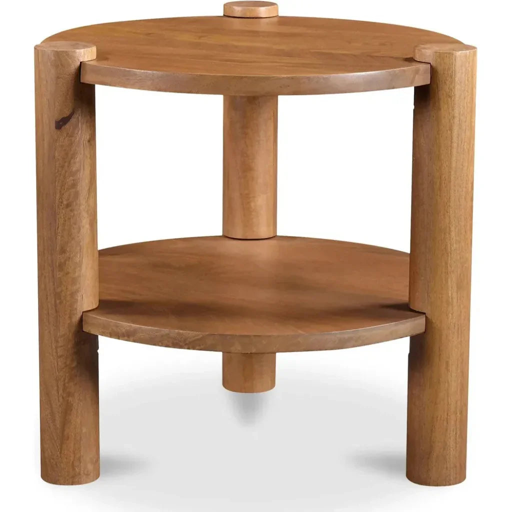 Olsen Natural Solid Wood Round Accent Table - LOOMLAN - Moe's Home - Side Tables