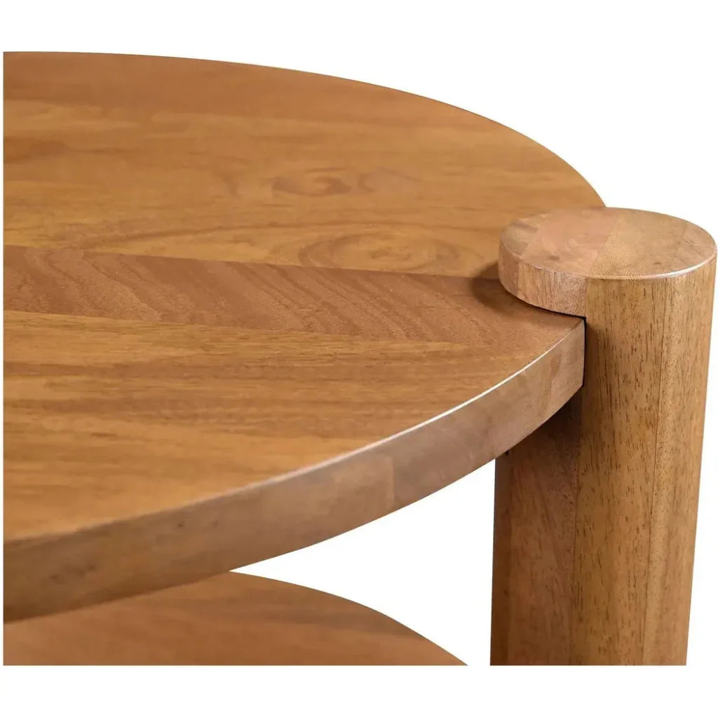 Olsen Natural Solid Wood Round Accent Table - LOOMLAN - Moe's Home - Side Tables