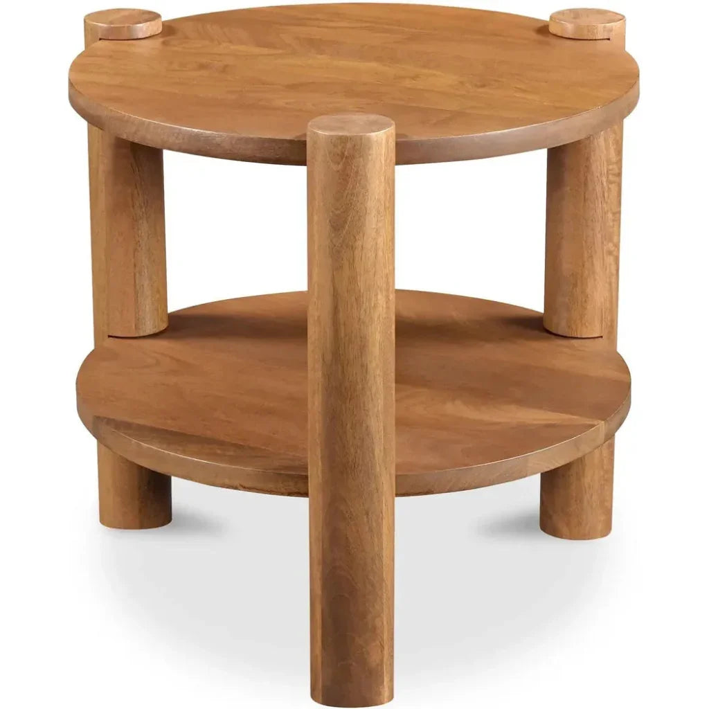 Olsen Natural Solid Wood Round Accent Table - LOOMLAN - Moe's Home - Side Tables