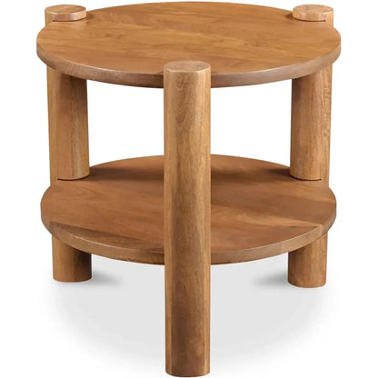Olsen Natural Solid Wood Round Accent Table - LOOMLAN - Moe's Home - Side Tables