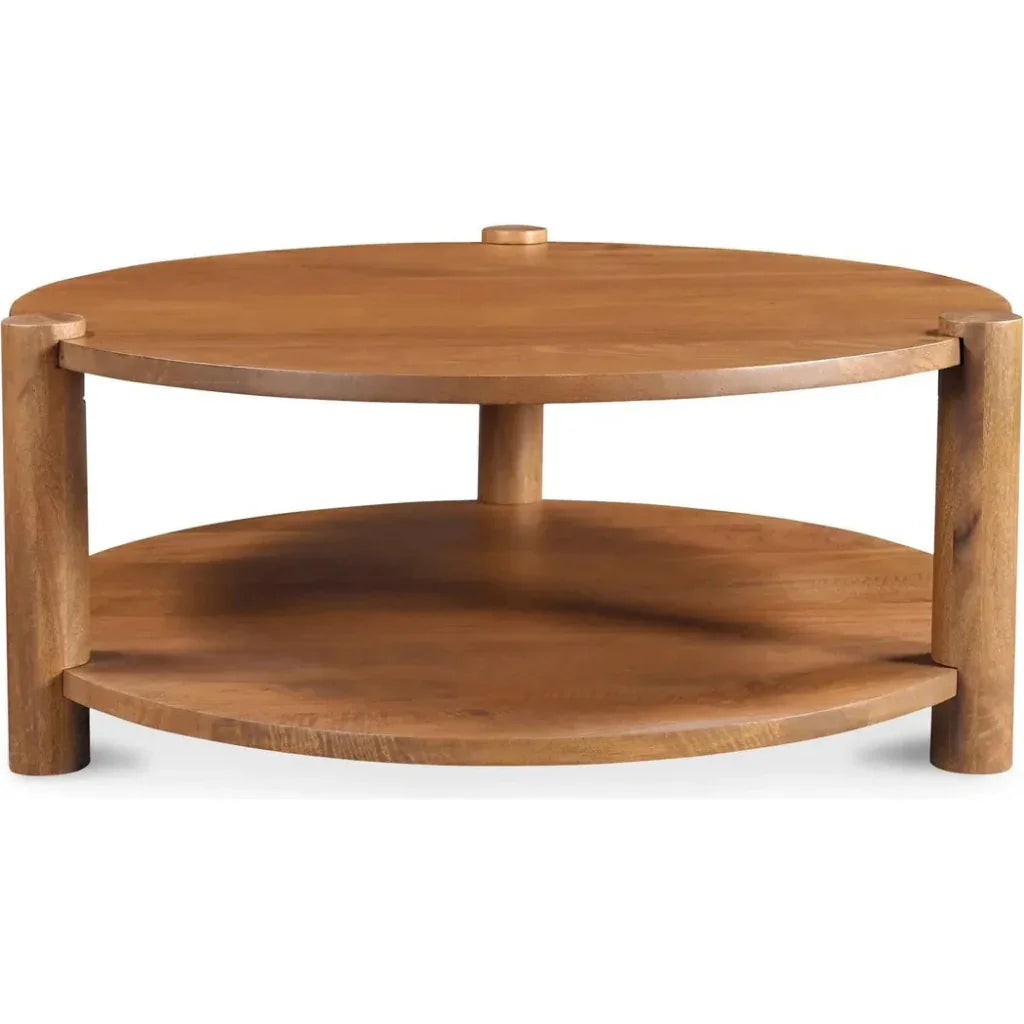 Olsen Natural Solid Wood Round Coffee Table - LOOMLAN - Moe's Home - Coffee Tables
