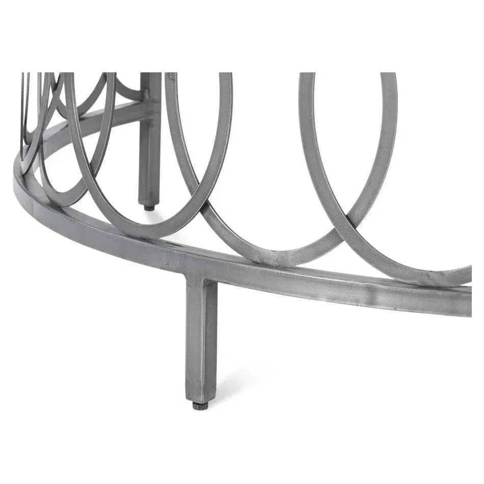 Olympia Demilune Table White Marble Top - LOOMLAN - Sarreid - Side Tables